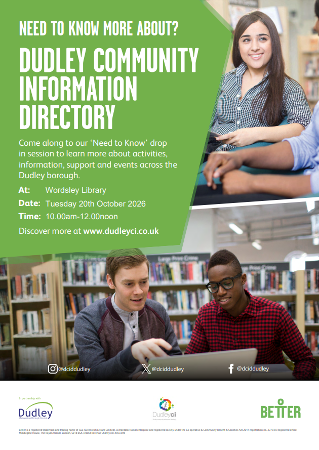 Wordsley Library - Need to Know More about Dudley Community Information Directory?